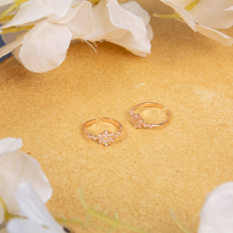 Radiant Rosé Pavé Toe Rings