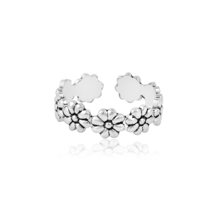 Moonflower Silver Toe Ring
