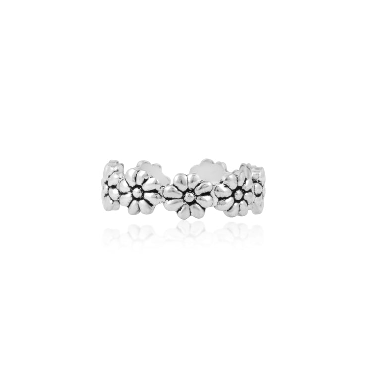 Moonflower Silver Toe Ring