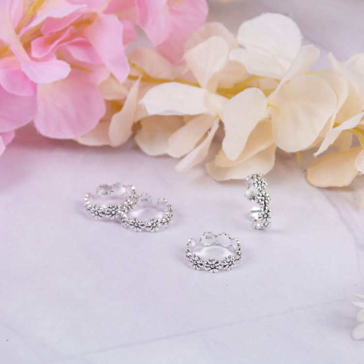Moonflower Silver Toe Ring