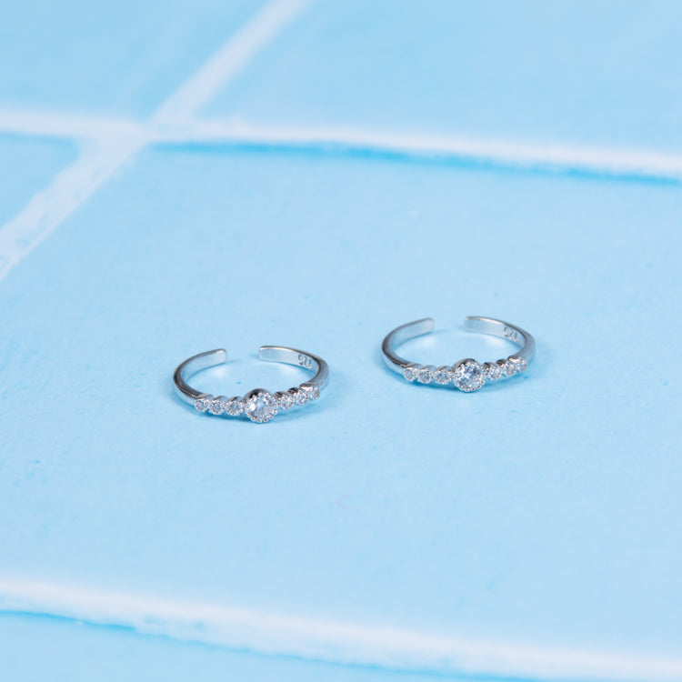 Chardonnay Silver Toe Rings