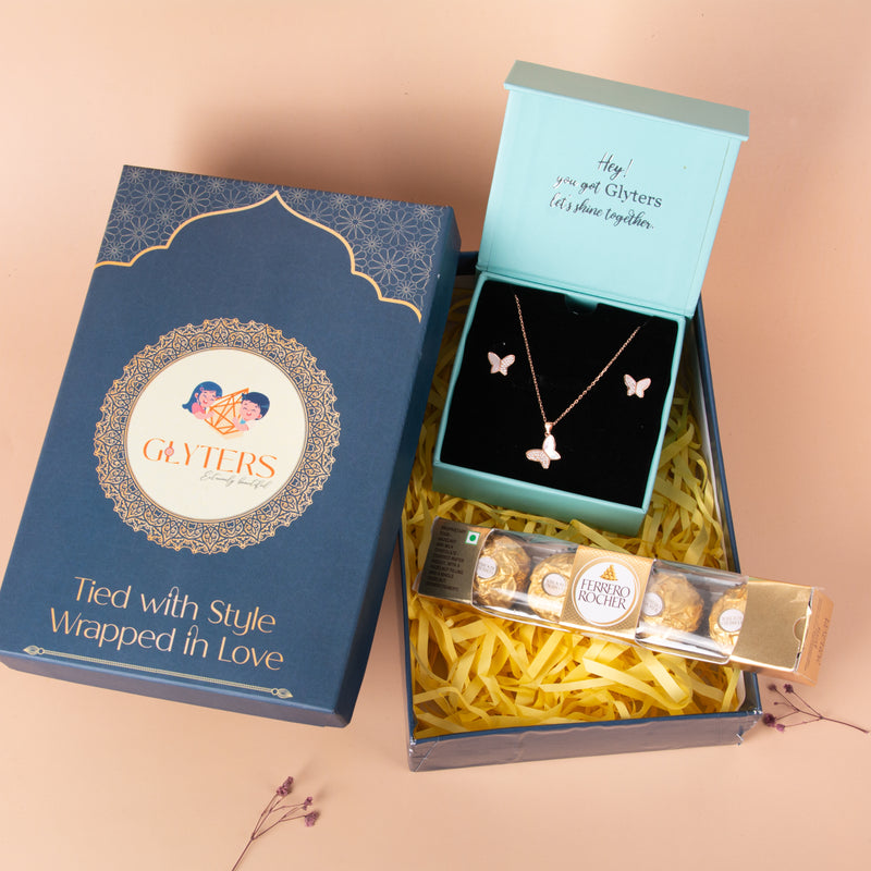 Butterfly Charm Rakhi Gift Box