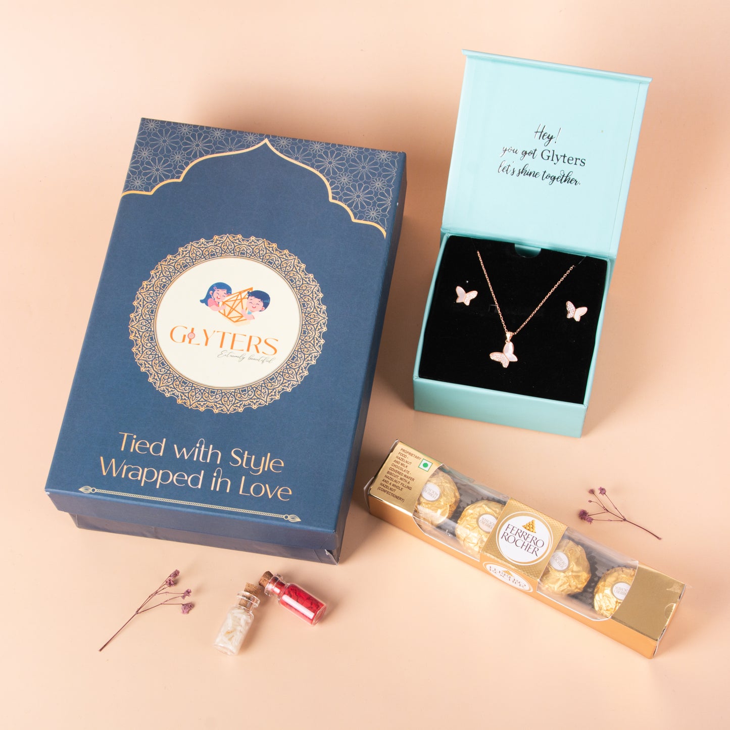 Butterfly Charm Rakhi Gift Box