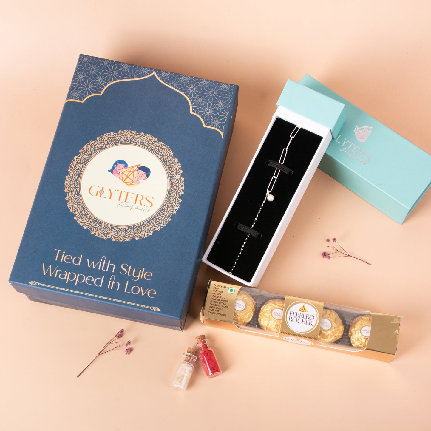 Pearl Charm Rakhi Gift Box