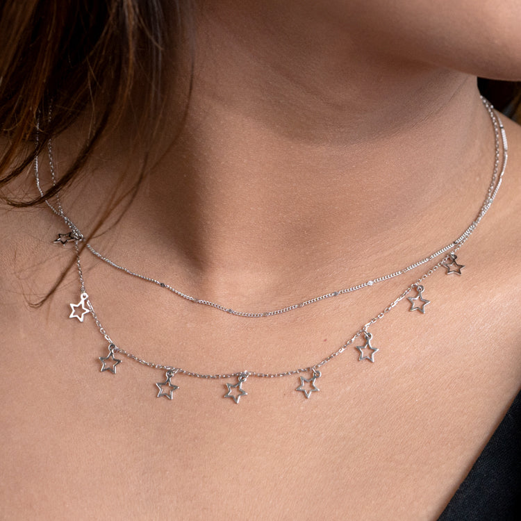 Silver Dusk sky necklace