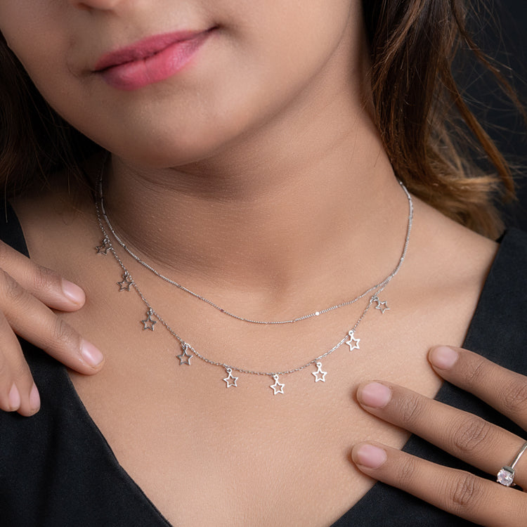 Silver Dusk sky necklace
