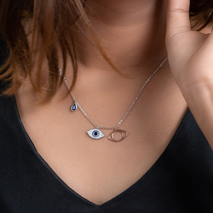 Silver jinx necklace