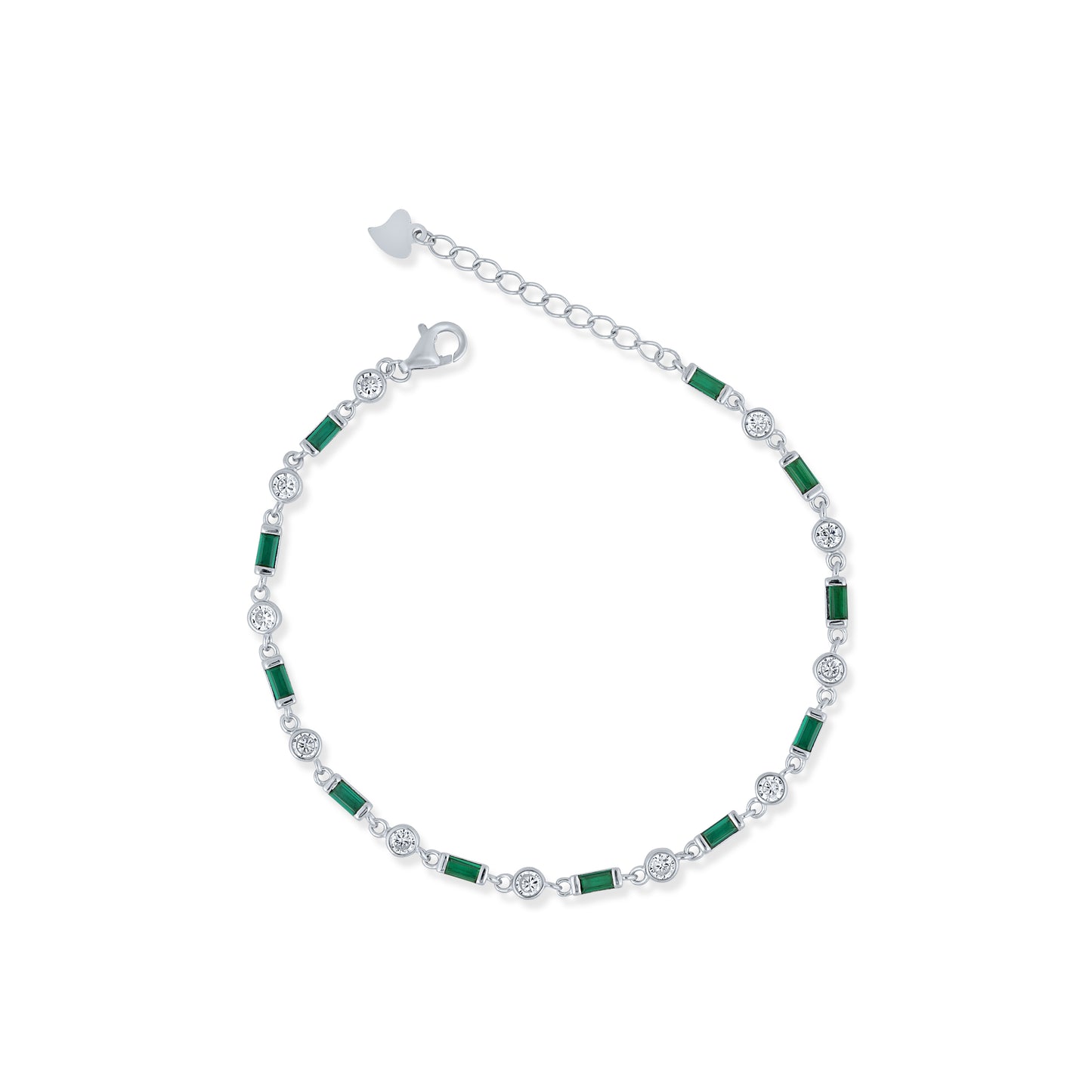 Silver Emerald Glow Bracelet