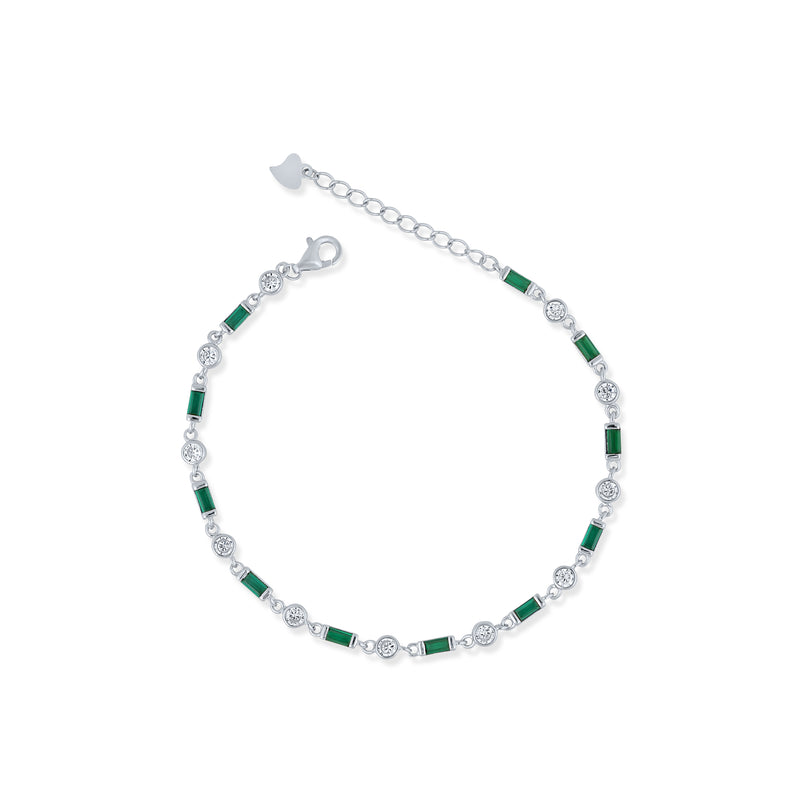 Silver Emerald Glow Bracelet