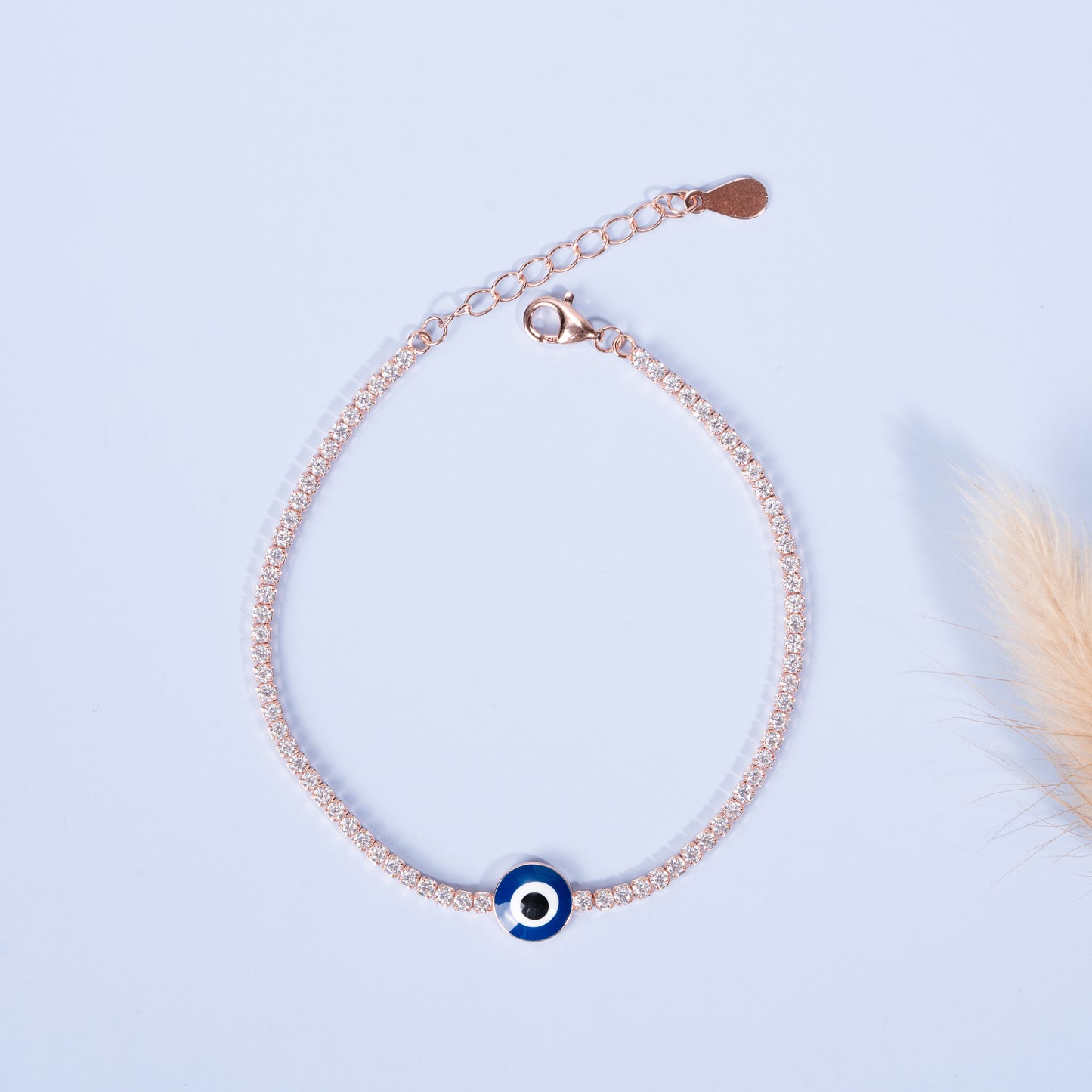 Silver Aura Evil Eye Bracelet