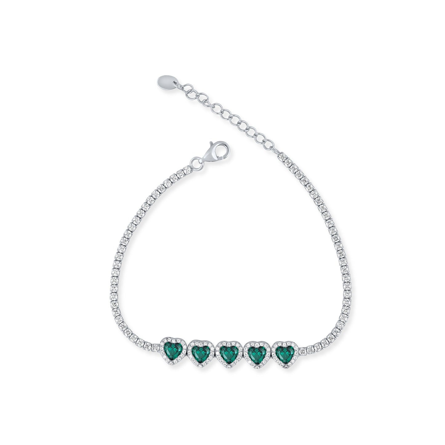 Emerald Heart Symphony Bracelet