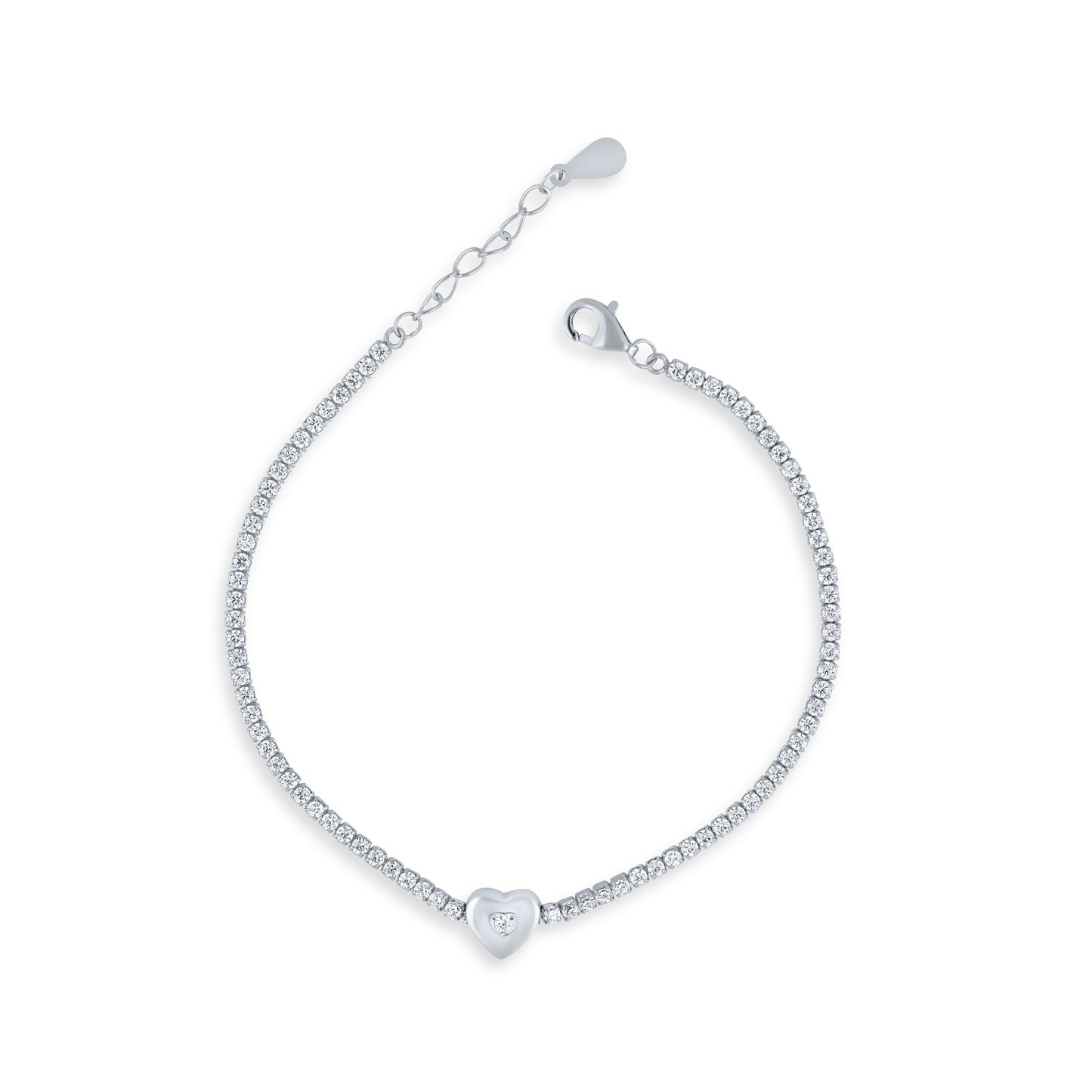 Heartfelt Glow Silver Bracelet
