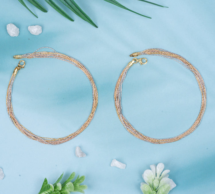 Tri-Tone Elegance Anklet