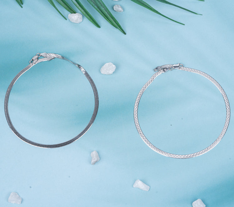 925 Sterling Silver Ethereal Anklet |Long Lasting Anti-Tarnish | For Girls & Women | Everyday wear for Women