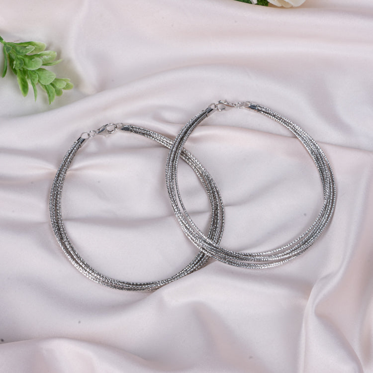 925 Silver Flow Anklet | 925 Certified Sterling Silver | For Girls & Women | Everyday wear for Women