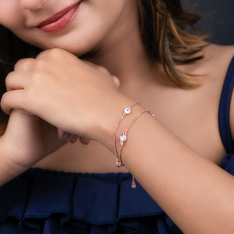 Harvest Moon Rose Gold Silver Bracelet