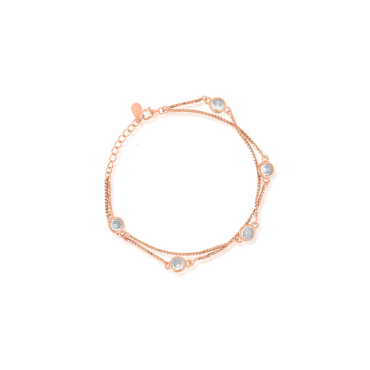 Harvest Moon Rose Gold Silver Bracelet