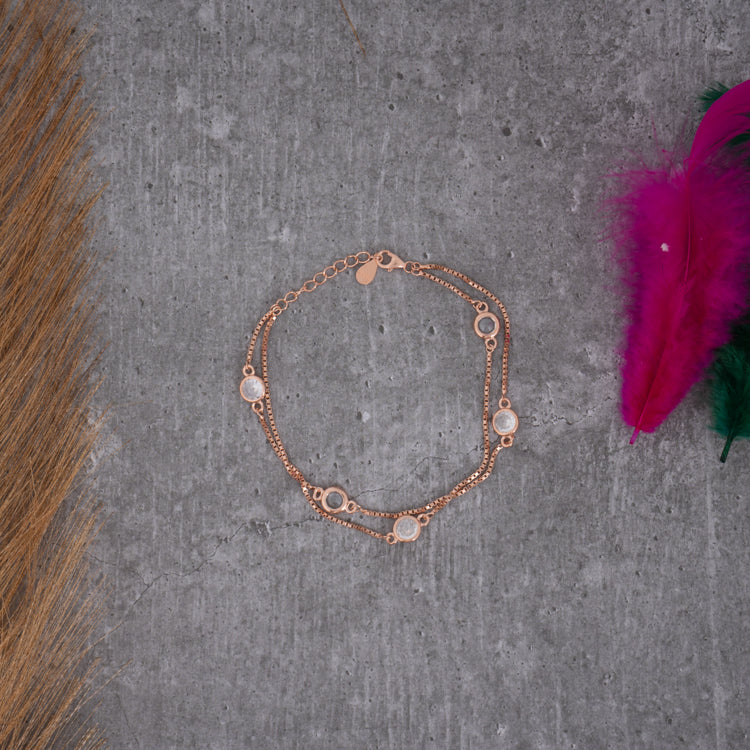 Harvest Moon Rose Gold Silver Bracelet