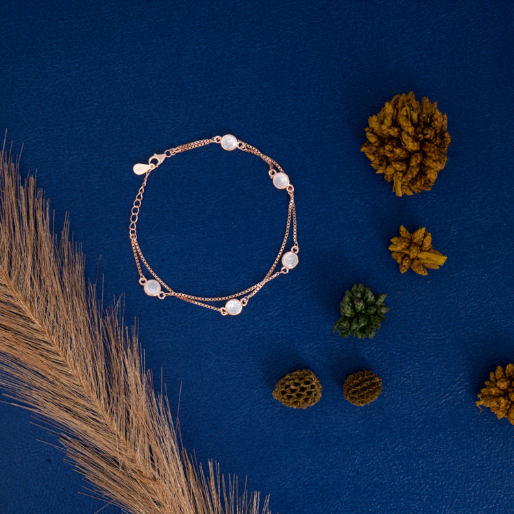 Harvest Moon Rose Gold Silver Bracelet
