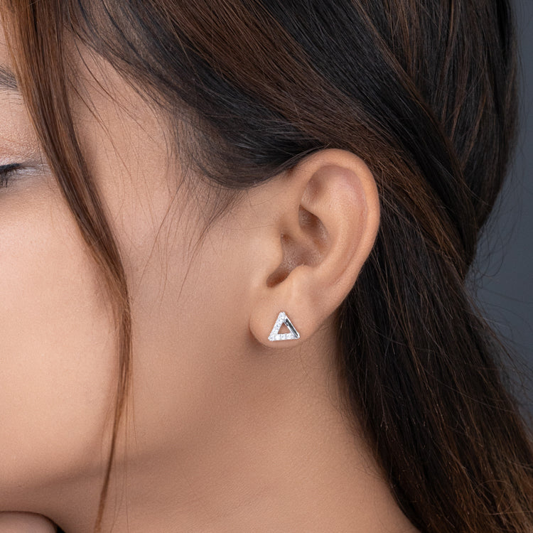 Prism Effect Silver Earrings