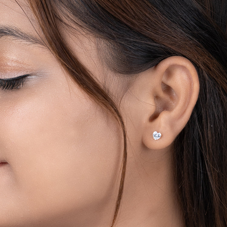 I Heart U Silver Earrings