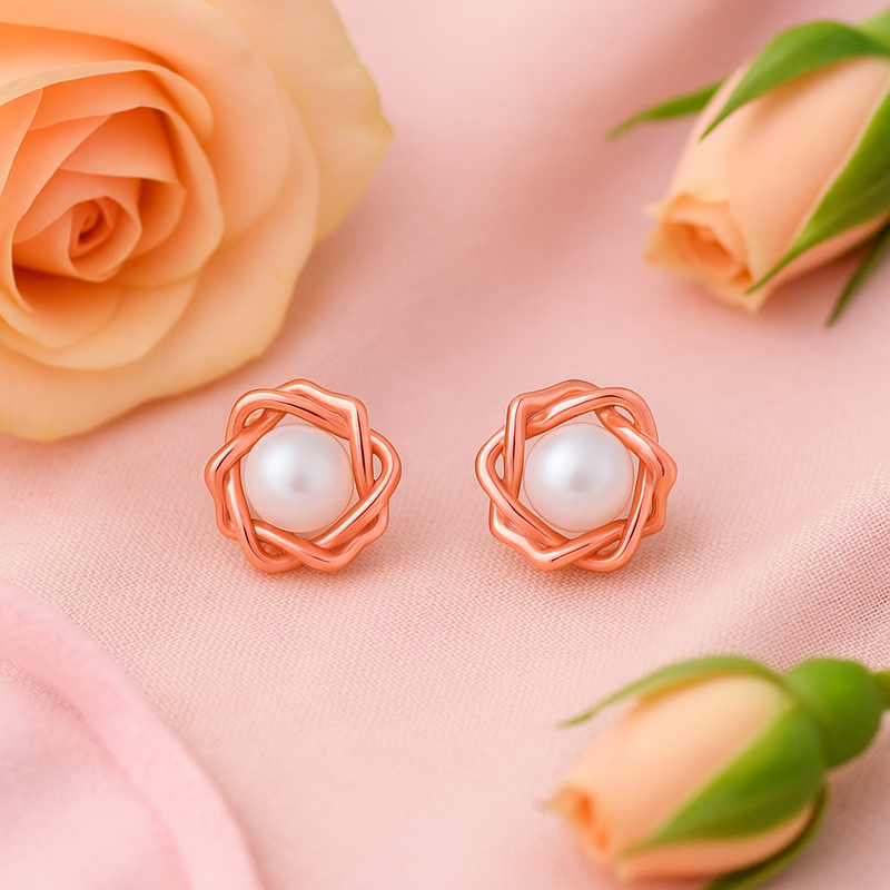 Twilight Bloom Pearl Studs