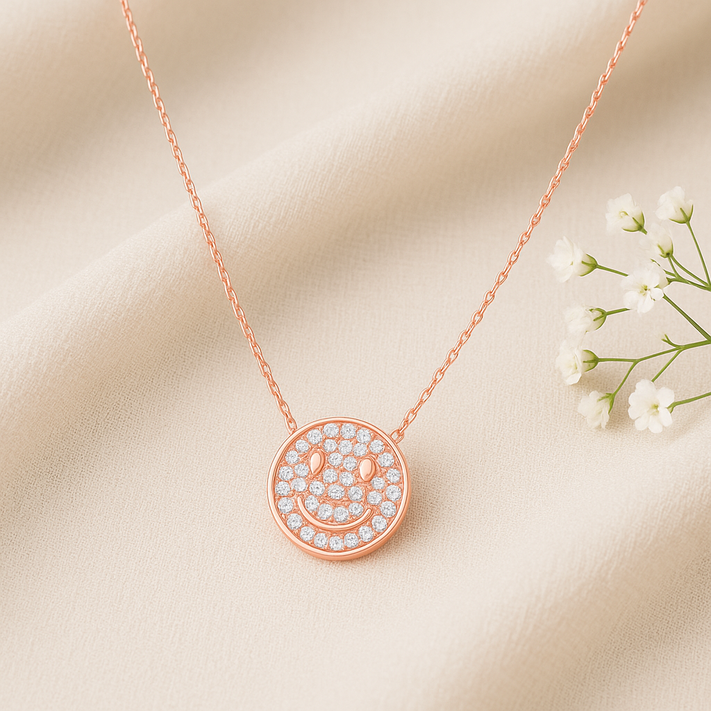 Smiling Halo Pendant Necklace