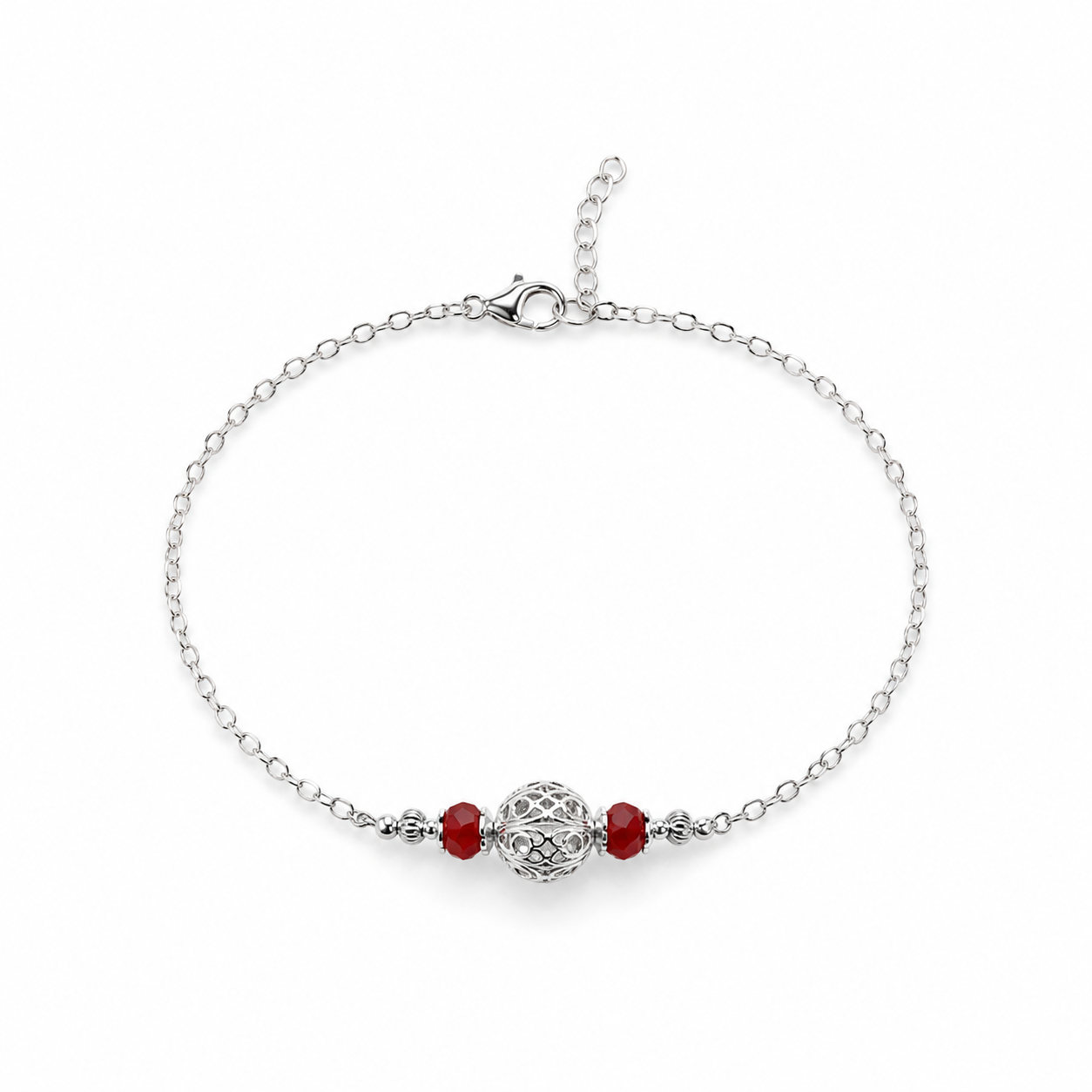 Crimson Aura Silver Rakhi