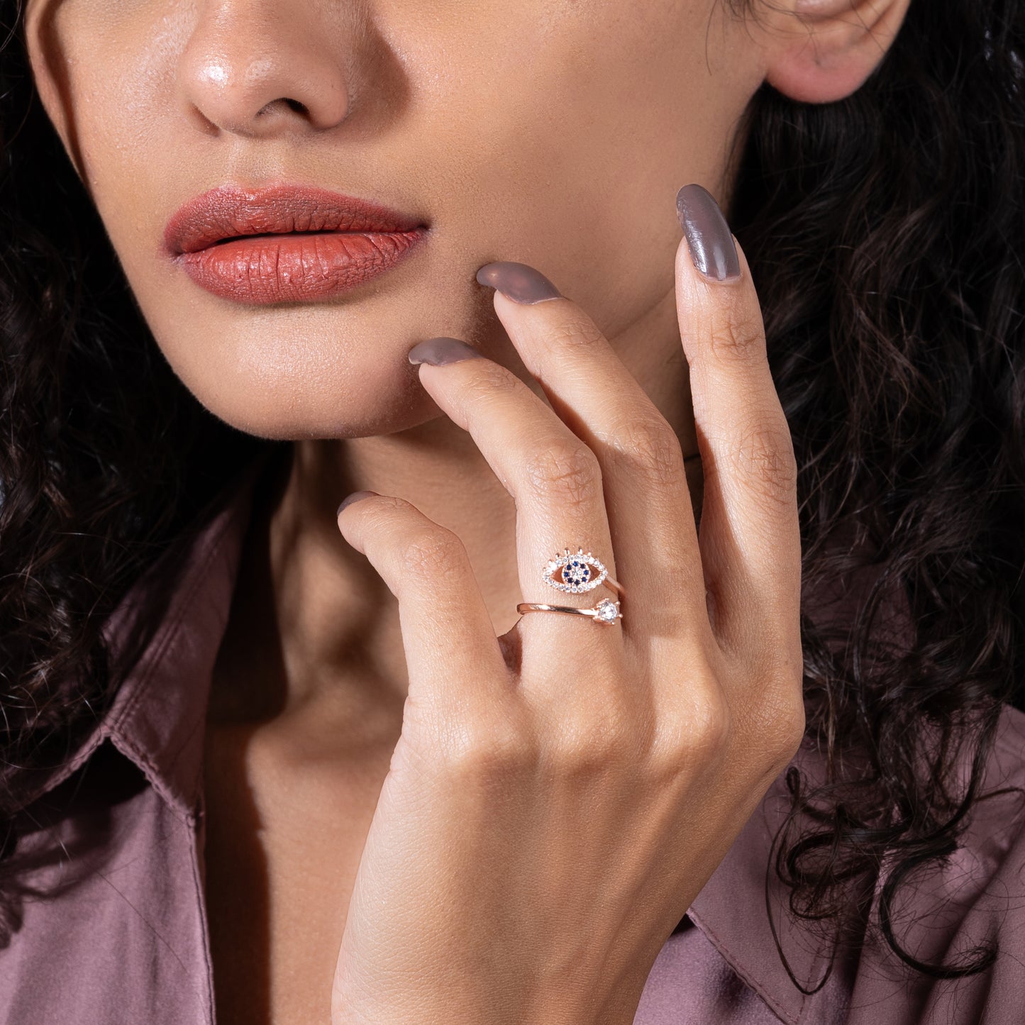 Vigilant Aura Rose Gold Plated Silver Ring