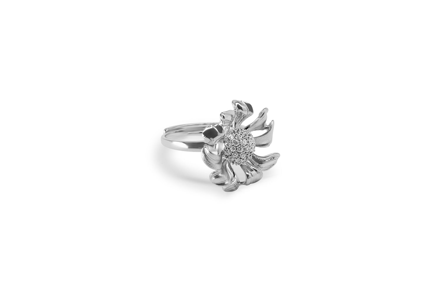 Blossoming Sparkle Silver Ring
