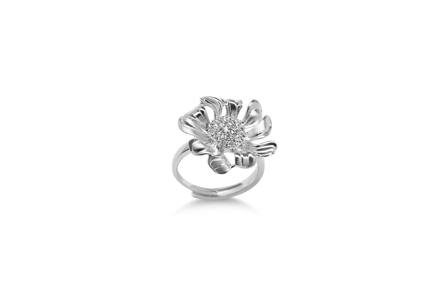 Blossoming Sparkle Silver Ring