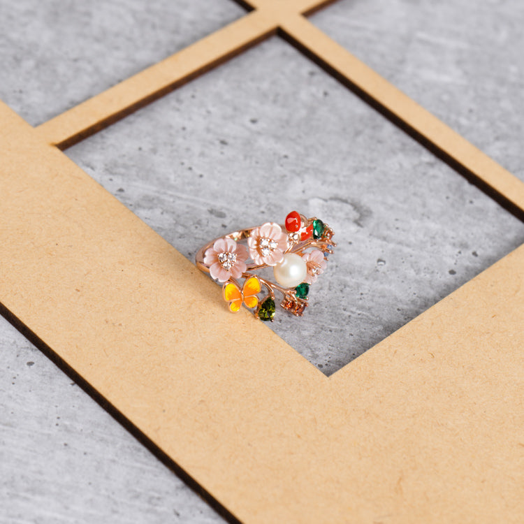Gemstone Garden Butterfly Ring