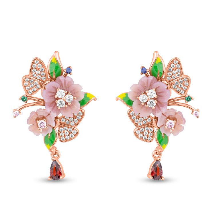 Sterling Silver Sunflower Stud Earrings