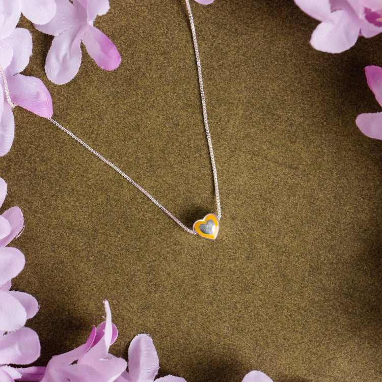 Yellow Heart Charm Necklace