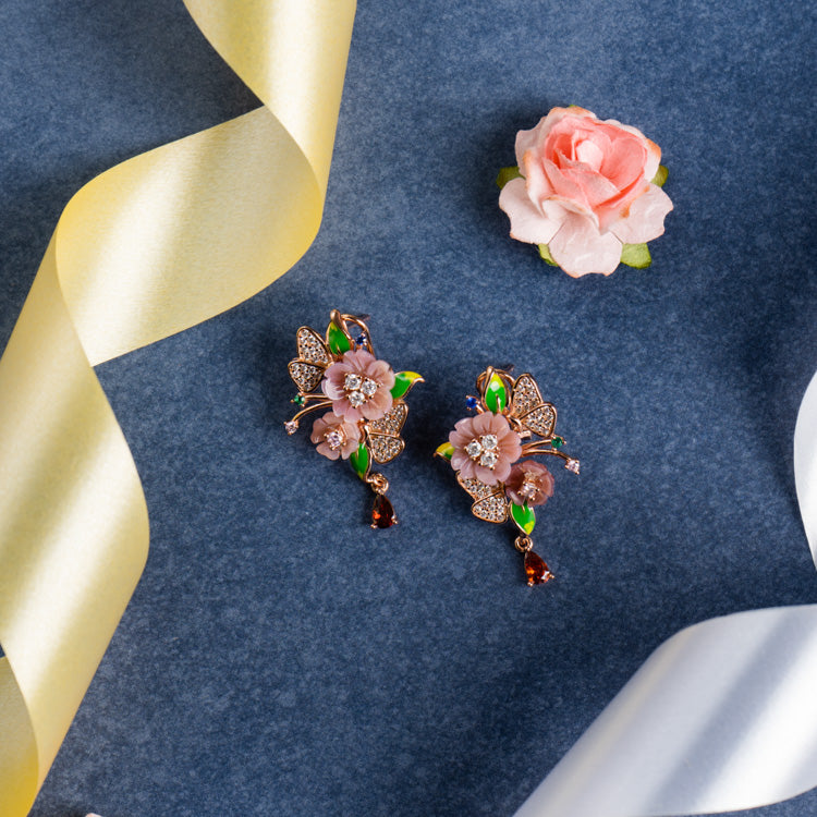 Sterling Silver Sunflower Stud Earrings