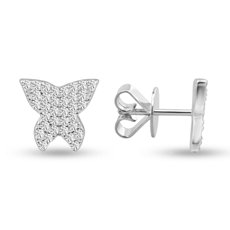 Lustrous Luna Butterfly Silver Earrings
