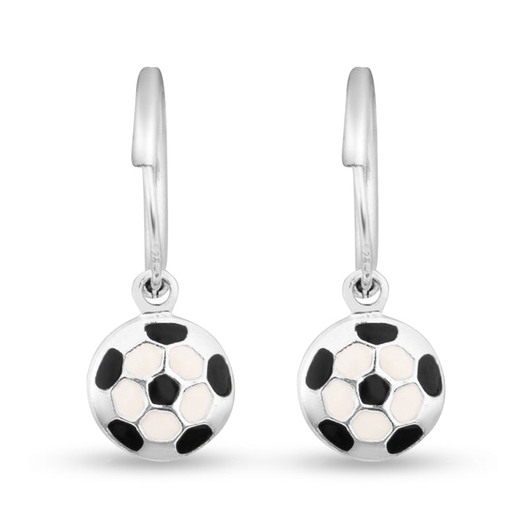 Junior Goalpost Football Kiddie Silver Earrings