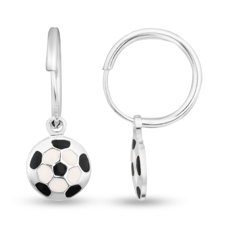 Junior Goalpost Football Kiddie Silver Earrings