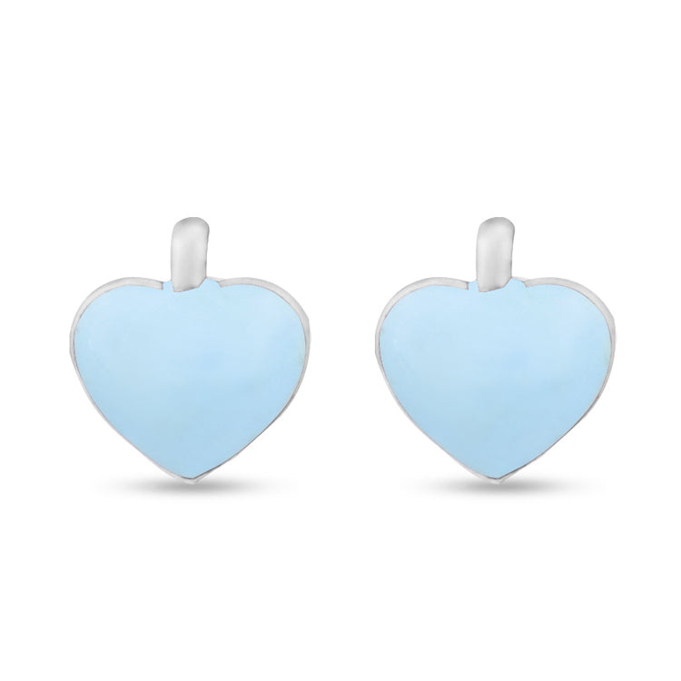 Azure Affection Heart Kiddie Silver Earrings
