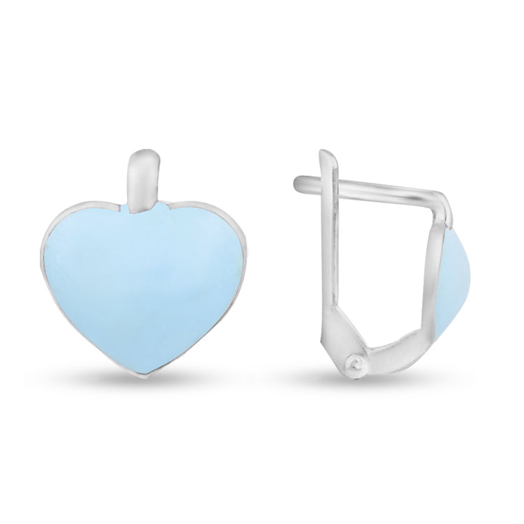 Azure Affection Heart Kiddie Silver Earrings