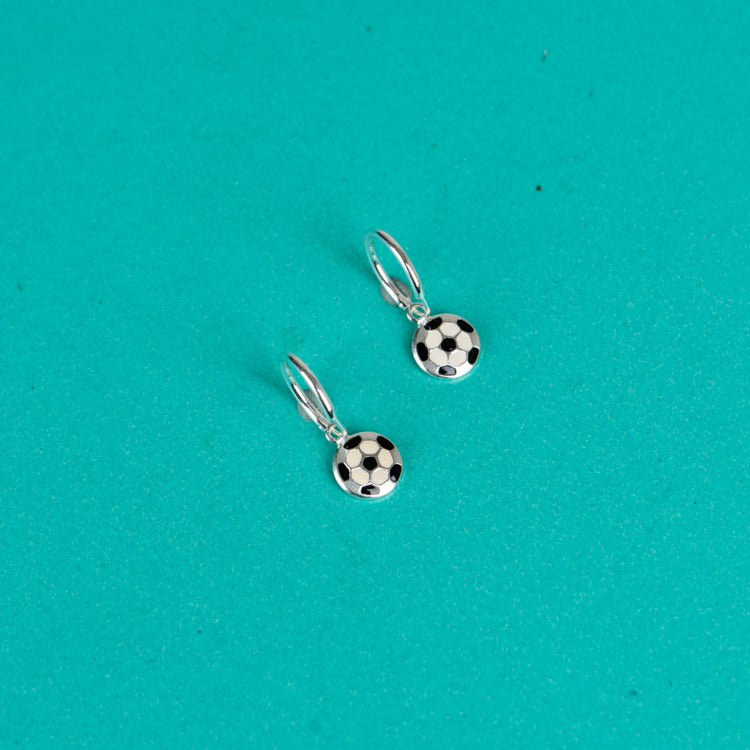 Junior Goalpost Football Kiddie Silver Earrings