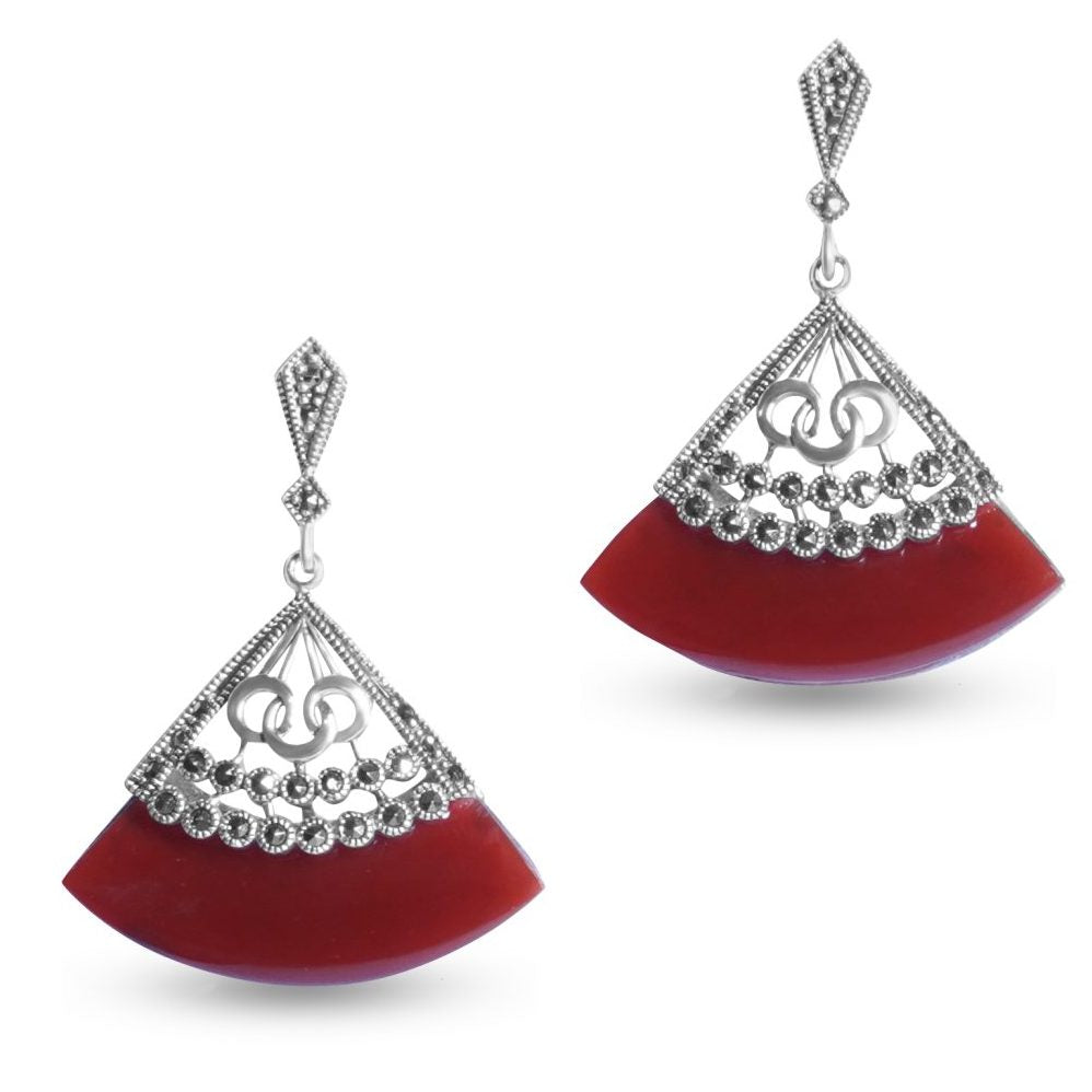 Silver Scarlet danglers