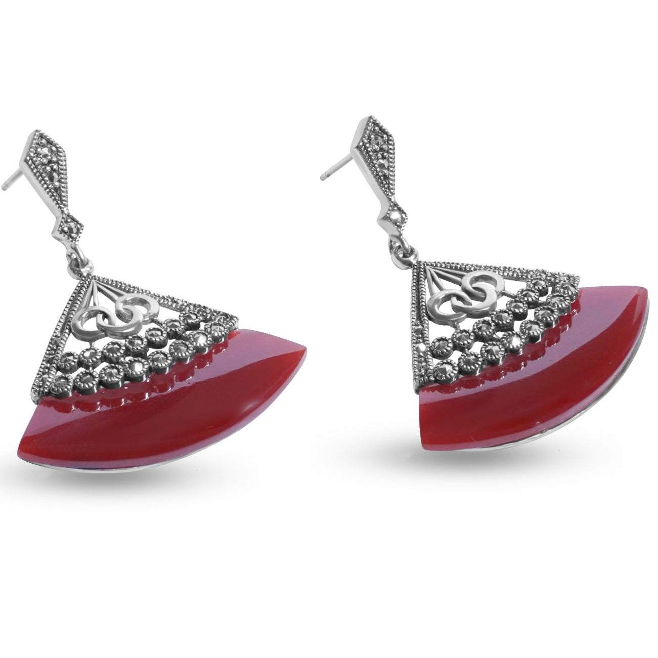 Silver Scarlet danglers