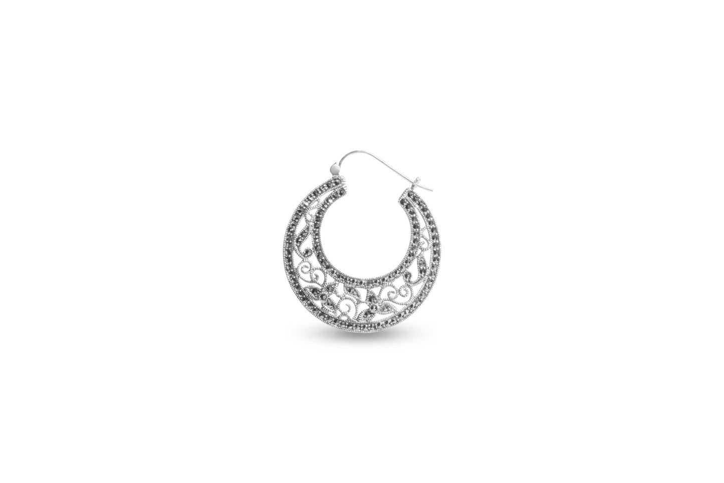 Womaniya Hoops Silver Earrings