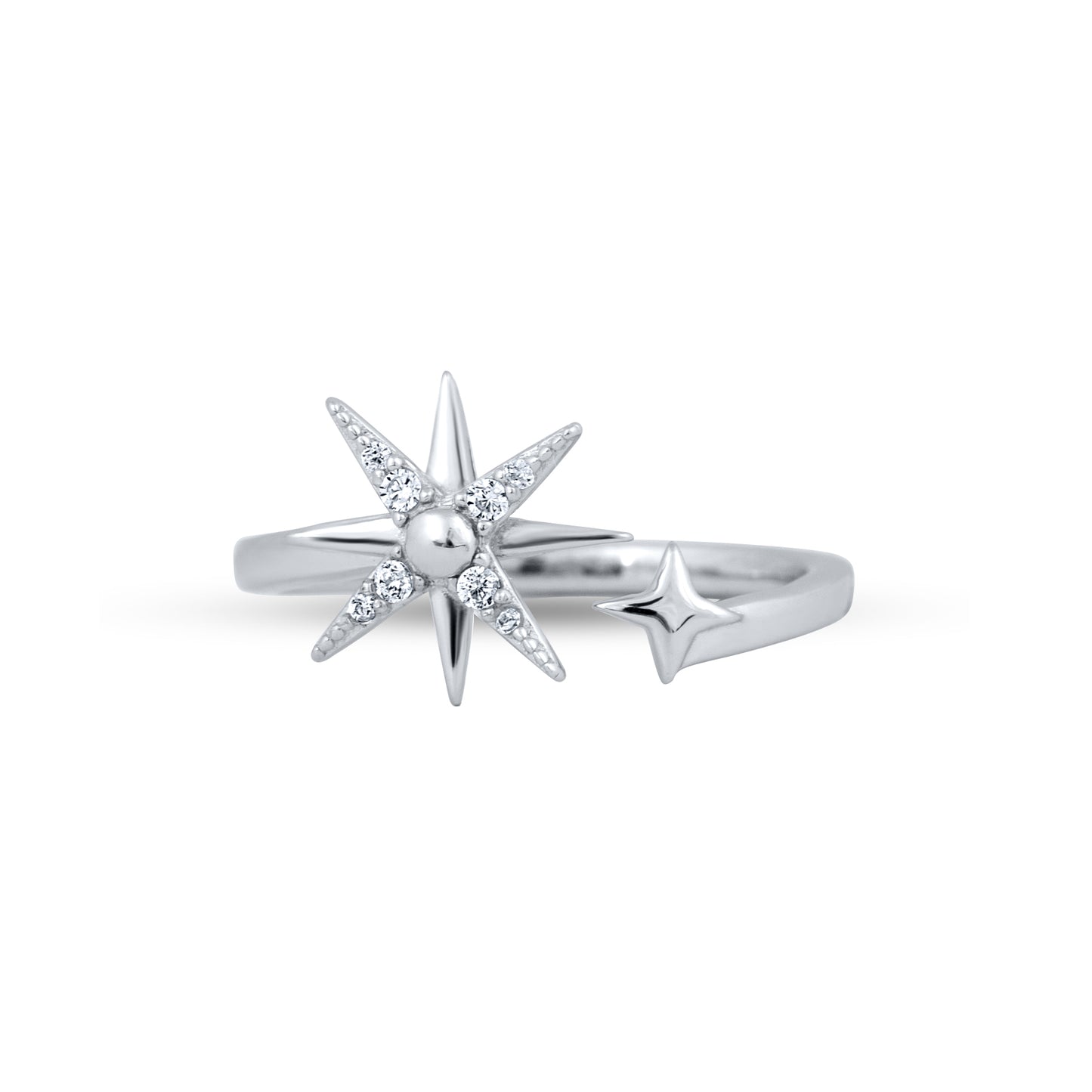 Twinkling Star Wrap Silver Ring