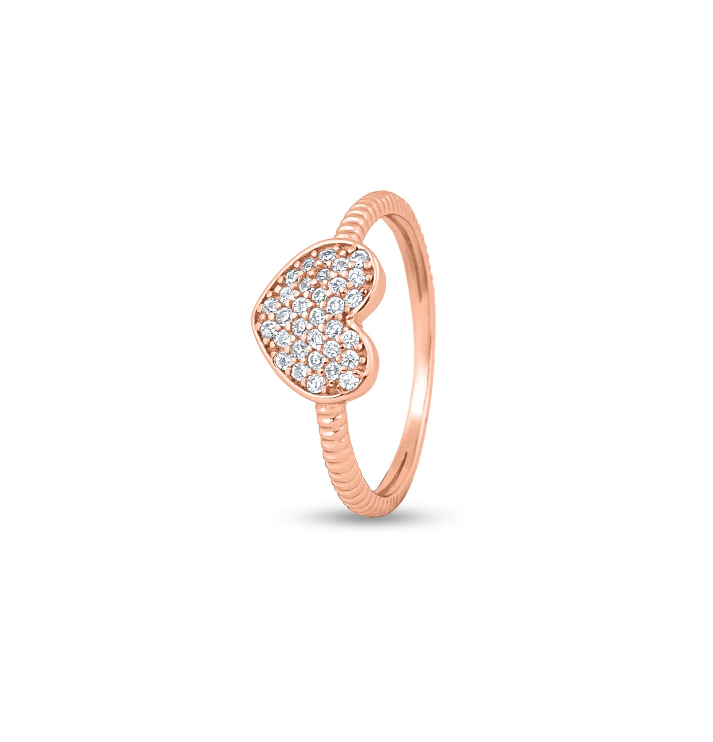 Sweetheart Glimmer Rose Gold Plated Silver Ring