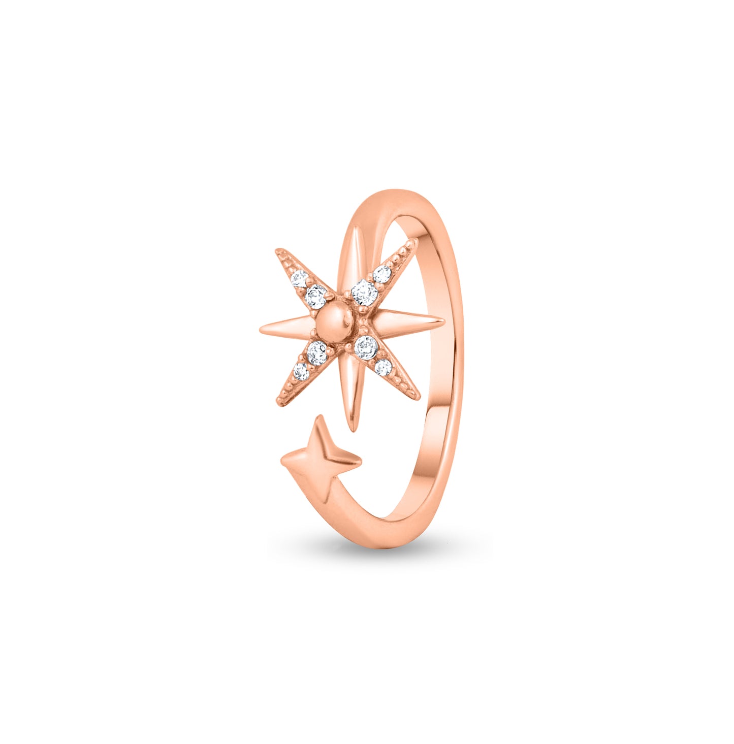 Twinkling Star Wrap Silver Ring
