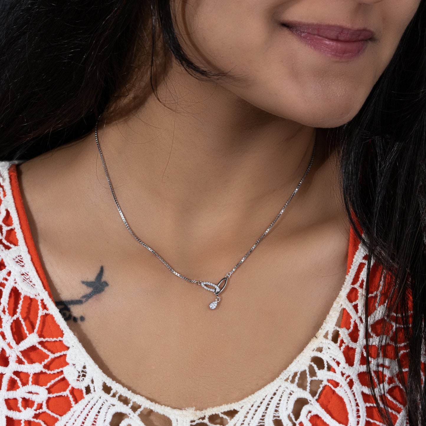 Silver Leaflets Necklace