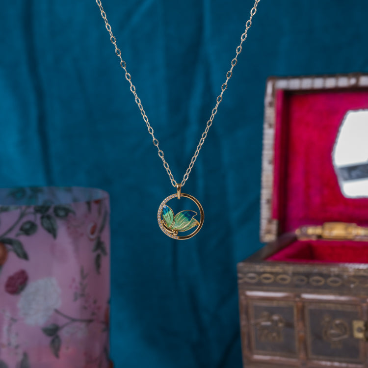 Butterfly Shaped Silver Necklace