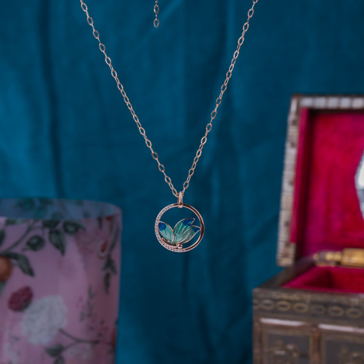 Butterfly Shaped Silver Necklace